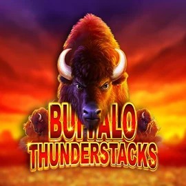 Buffalo Thunderstacks online game logo by Amatic Industries on slotlaircasinoo.com